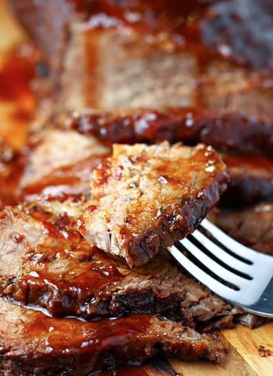 Slow cooker barbecue beef brisket for Holiday