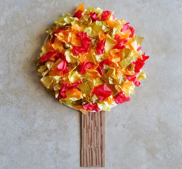 Tissue Paper Fall Tree Craft