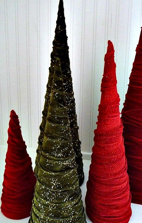 Velvet cone Christmas Trees