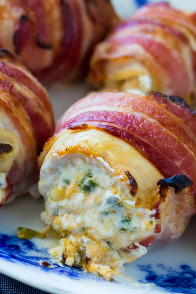 Low carb Bacon Wrapped Jalapeno Popper Chicken