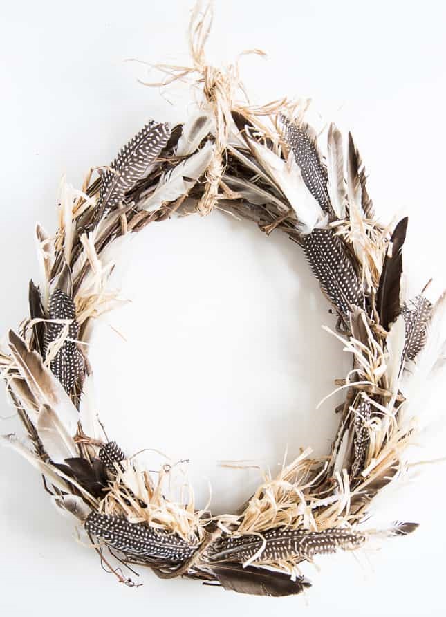 Beautiful boho feather wreath
