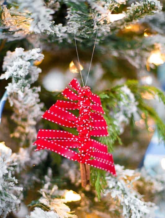 adorable Cinnamon stick Christmas tree ornaments