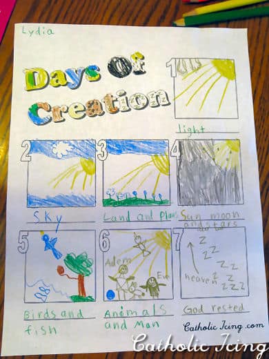 Days of creation notebooking page