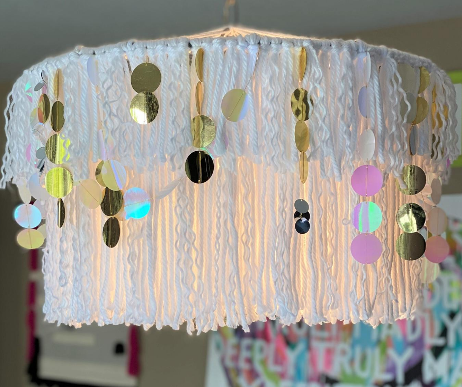 Cozy DIY boho chandelier