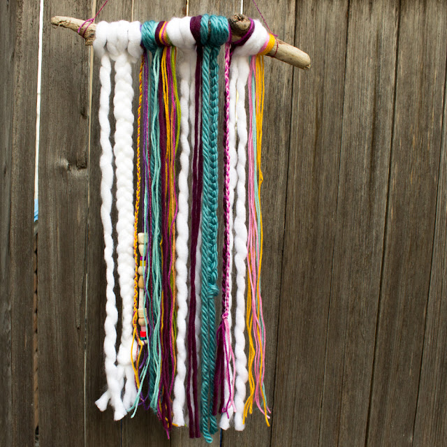pretty and simple boho wall hanging