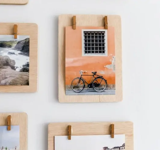 DIY clothespin picture frames