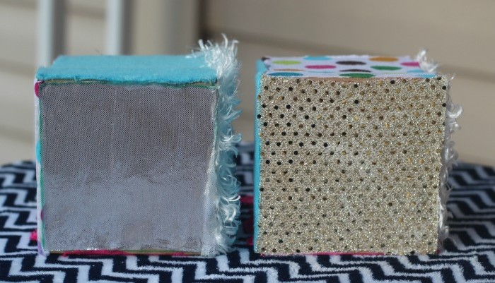 DIY sensory cubes for baby and toddlers