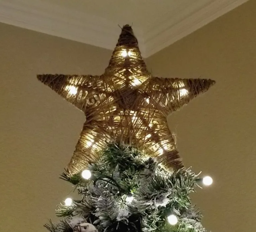 rustic Christmas tree topper from Dollar tree items