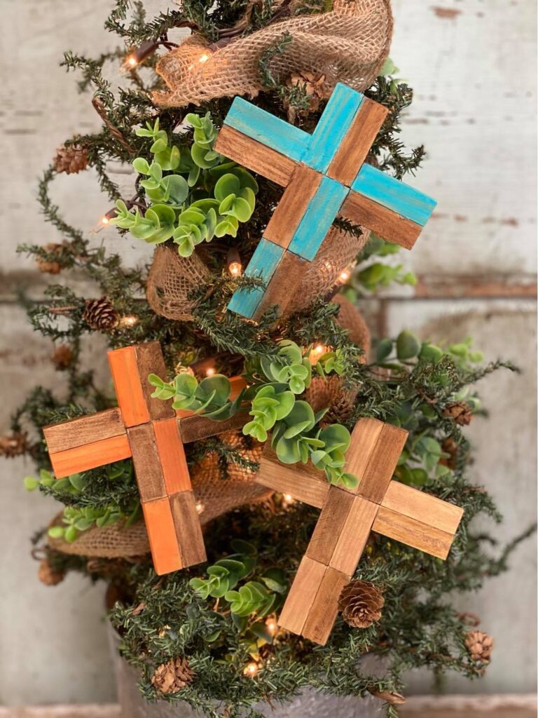 Wooden cross made from Tumbling Tower Pieces