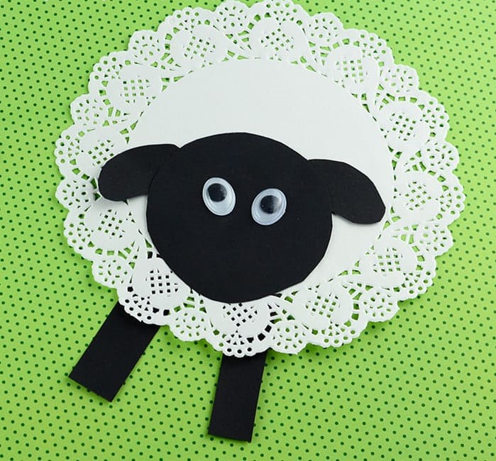 Doily sheep bible craft for kids