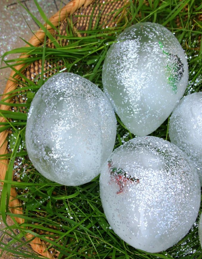 frozen dinosaur eggs for sensory play 