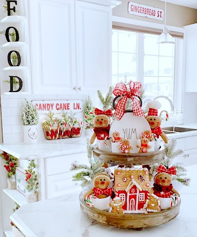 Gingerbread Themed Tiered Tray