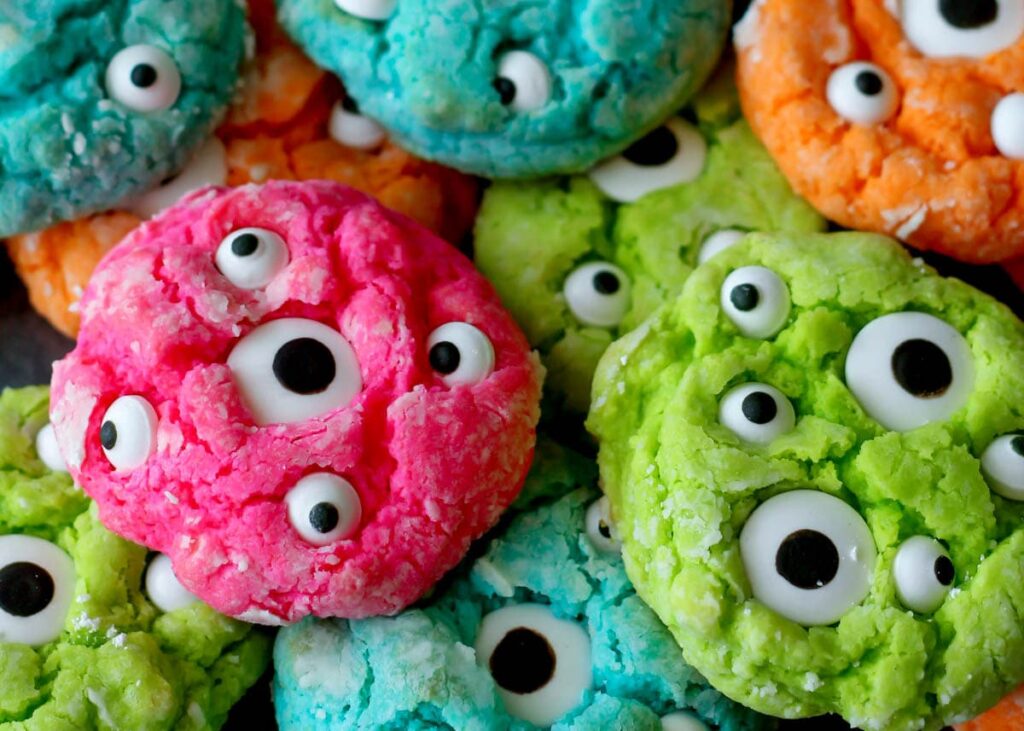 Gooey halloween monster cookies