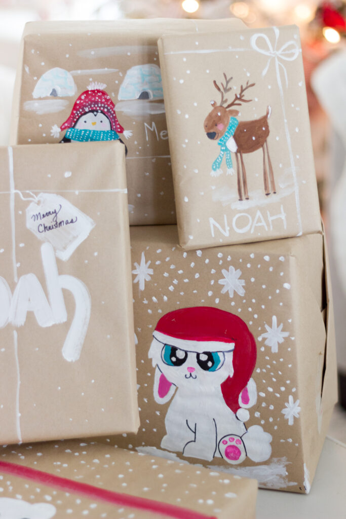 Hand painted Christmas wrapping paper