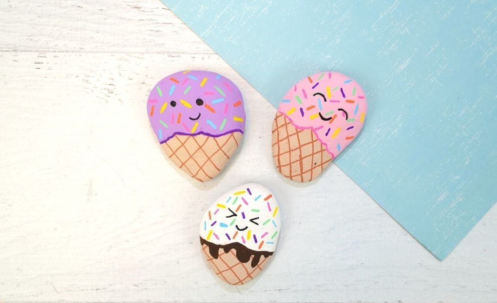 ice cream painted rocks a super fun and easy art activity for kids