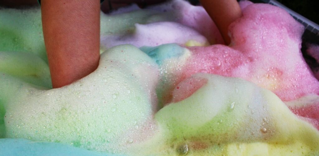 Jelly soap foam sensory play