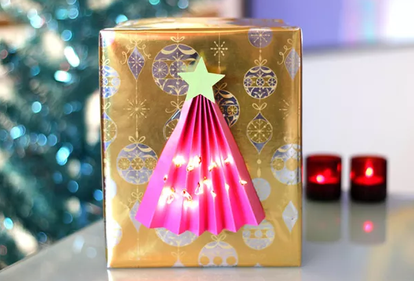Lighted Christmas Tree Gift Wrap