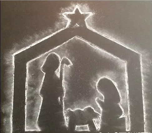 Nativity Chalk Silhouette for kids of all ages