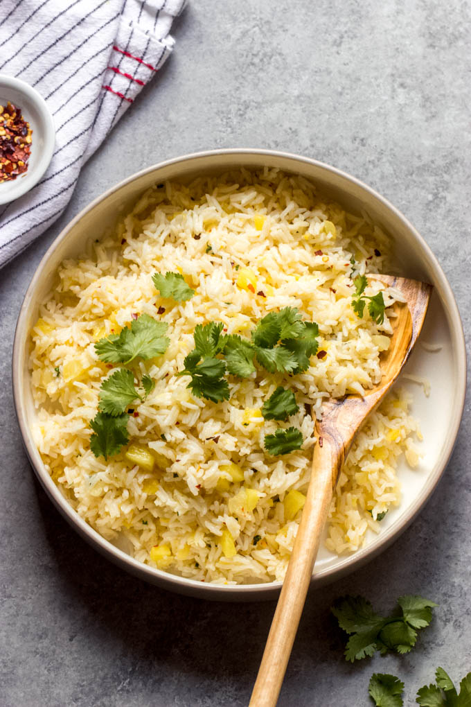 Tropical, sweet, savory, spicy, and absolutely delicious Pineapple rice