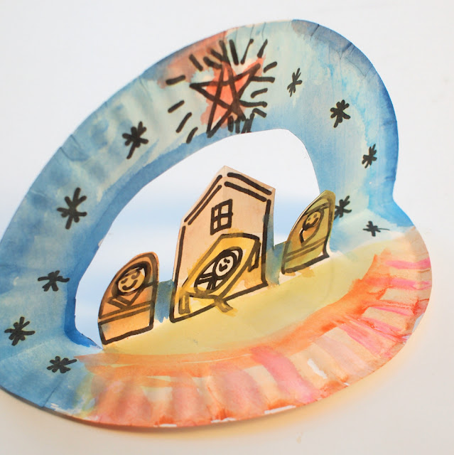 Pop Up Paper Plate Nativity so quick to set up and make with kids