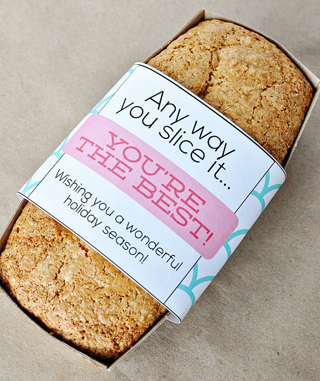 Printable holiday bread wrapper