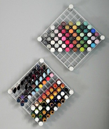 PVC and wire hanging shelf paint storage 