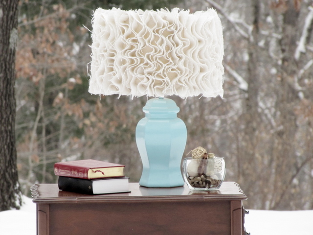 Anthropologie-inspired Ruffled Burlap Lamp