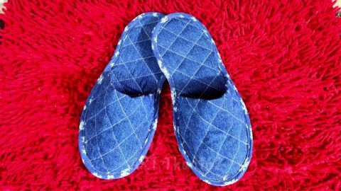 DIY slipper from old jeans