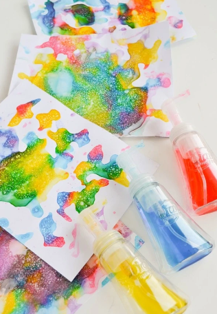 Soap Pump Bubble Painting For Kids