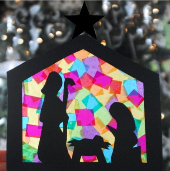 Beautiful stained glass nativity craft for kids