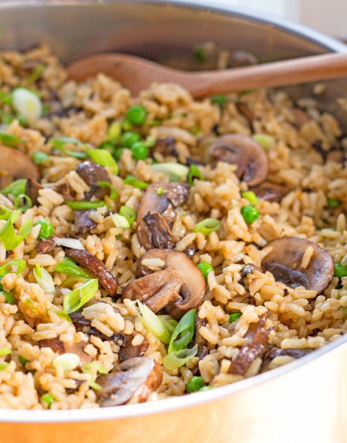 Mouthwatering Teriyaki Rice Pilaf with Mushrooms and Peas