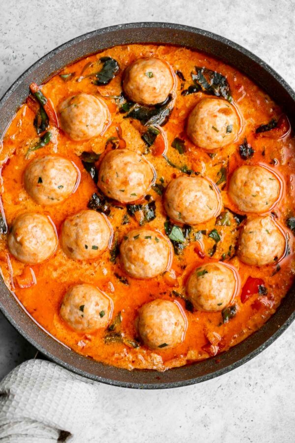 Thai turkey meatballs in coconut curry a perfect weeknight winter dinner 