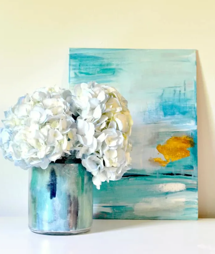 Beautiful DIY vase using Mod Podge and painted watercolor paper