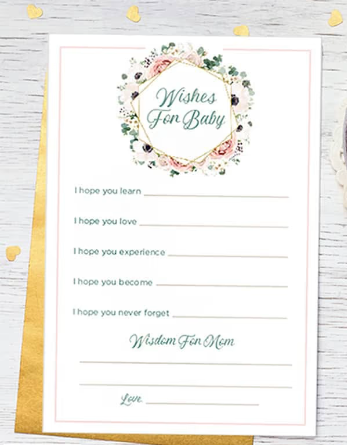 Wishes for Baby printable baby shower game