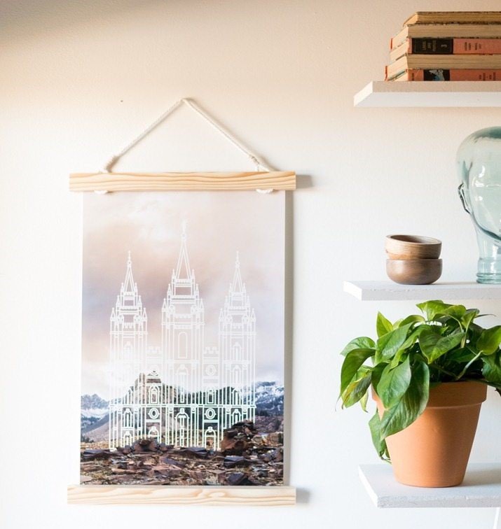 Wooden hanging picture frame