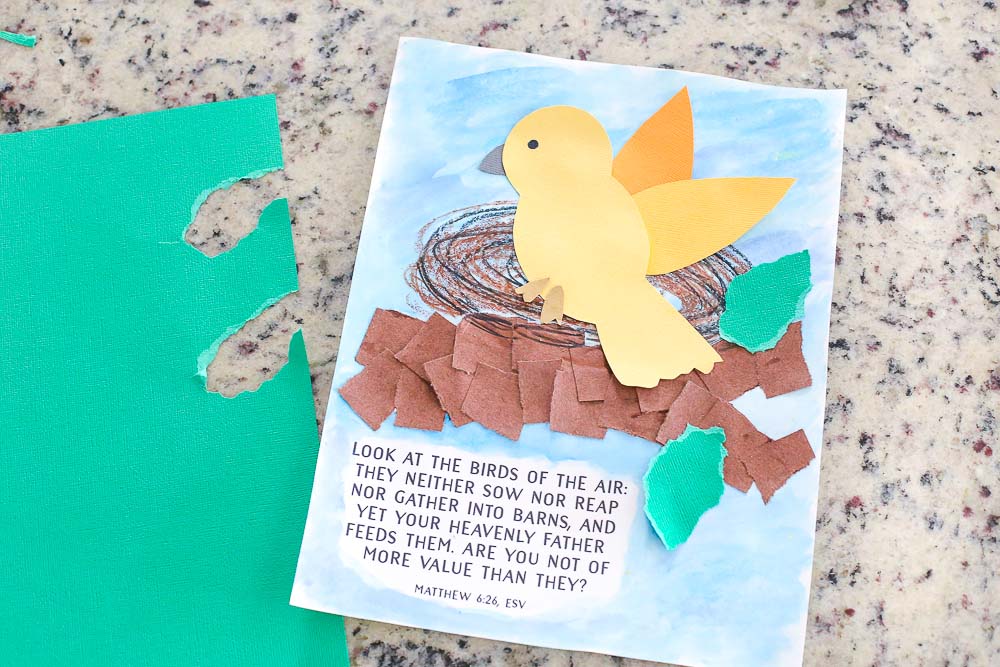 Do not worry bird craft for kids (from Matthew 6:26)