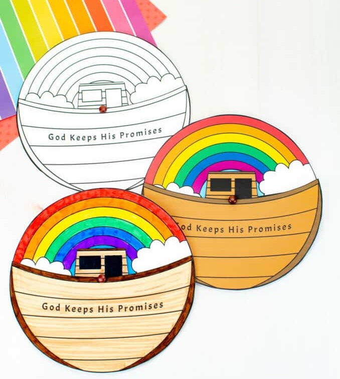 Noah’s ark spinner craft for kids