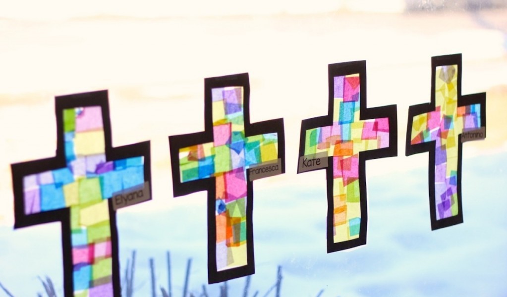 Stained Glass Cross Lenten Craft