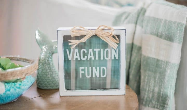 cute Dollar Tree frame bank for Vacation fund