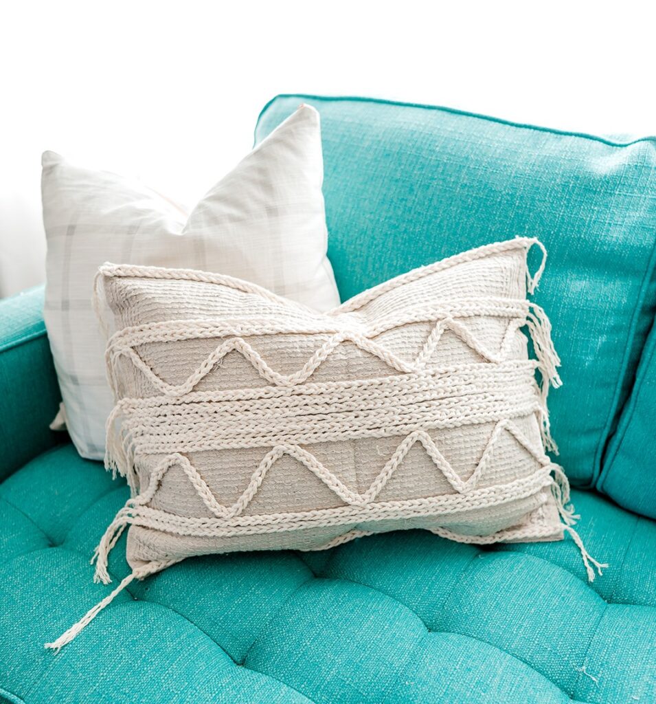 Textured, boho styled throw pillows 
