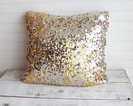 Glitter and sequins pillow