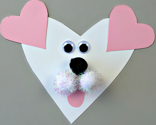 heart-shaped dog valentine kids craft