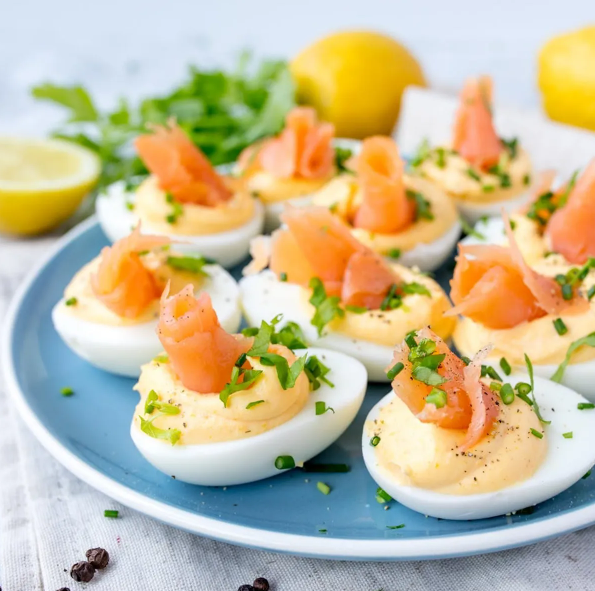 Low-Carb Smoked Salmon Deviled Eggs