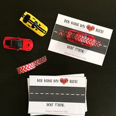 Race Car Valentine Cards for kids