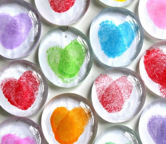 Thumbprint heart magnets