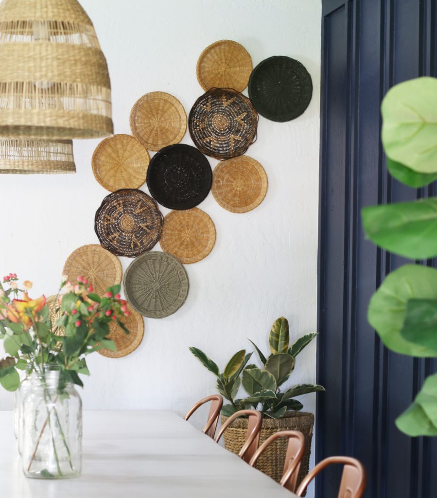 DIY boho basket wall decor