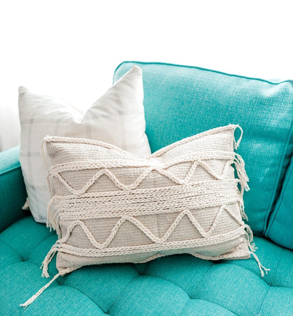 Textured, boho styled throw pillows