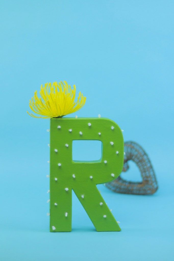 super fun DIY Cactus Monogram perfect to add personality to any space