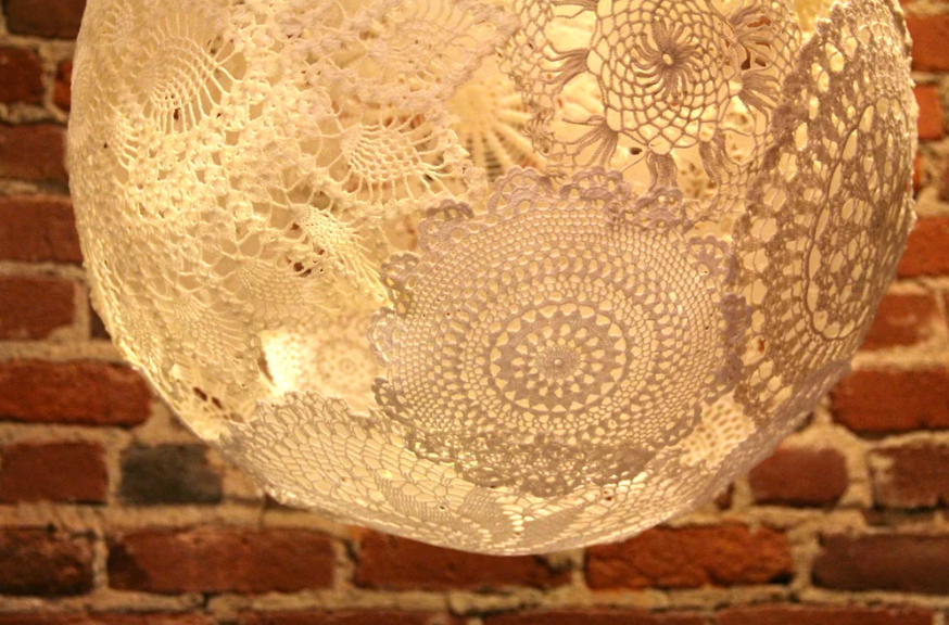 Easy to make Doily Lamp
