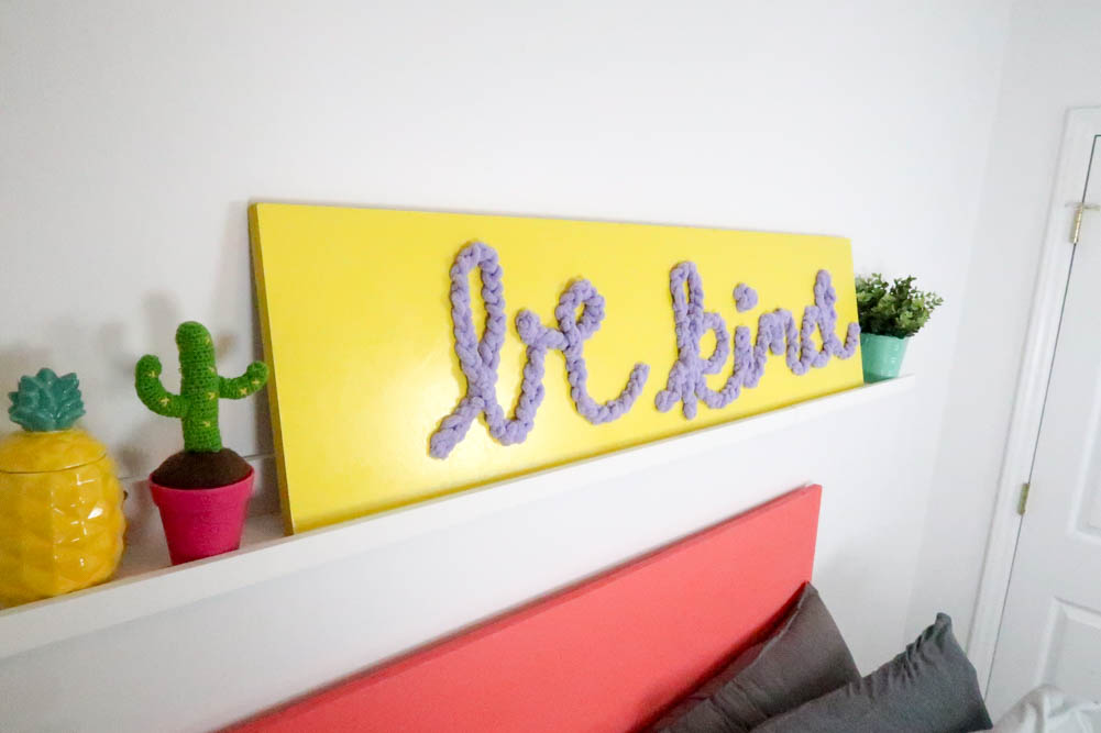 DIY Quote Wall Art for teen girl bedroom